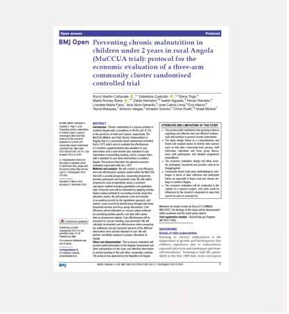 Preventing chronic malnutrition in children under 2 years in rural Angola