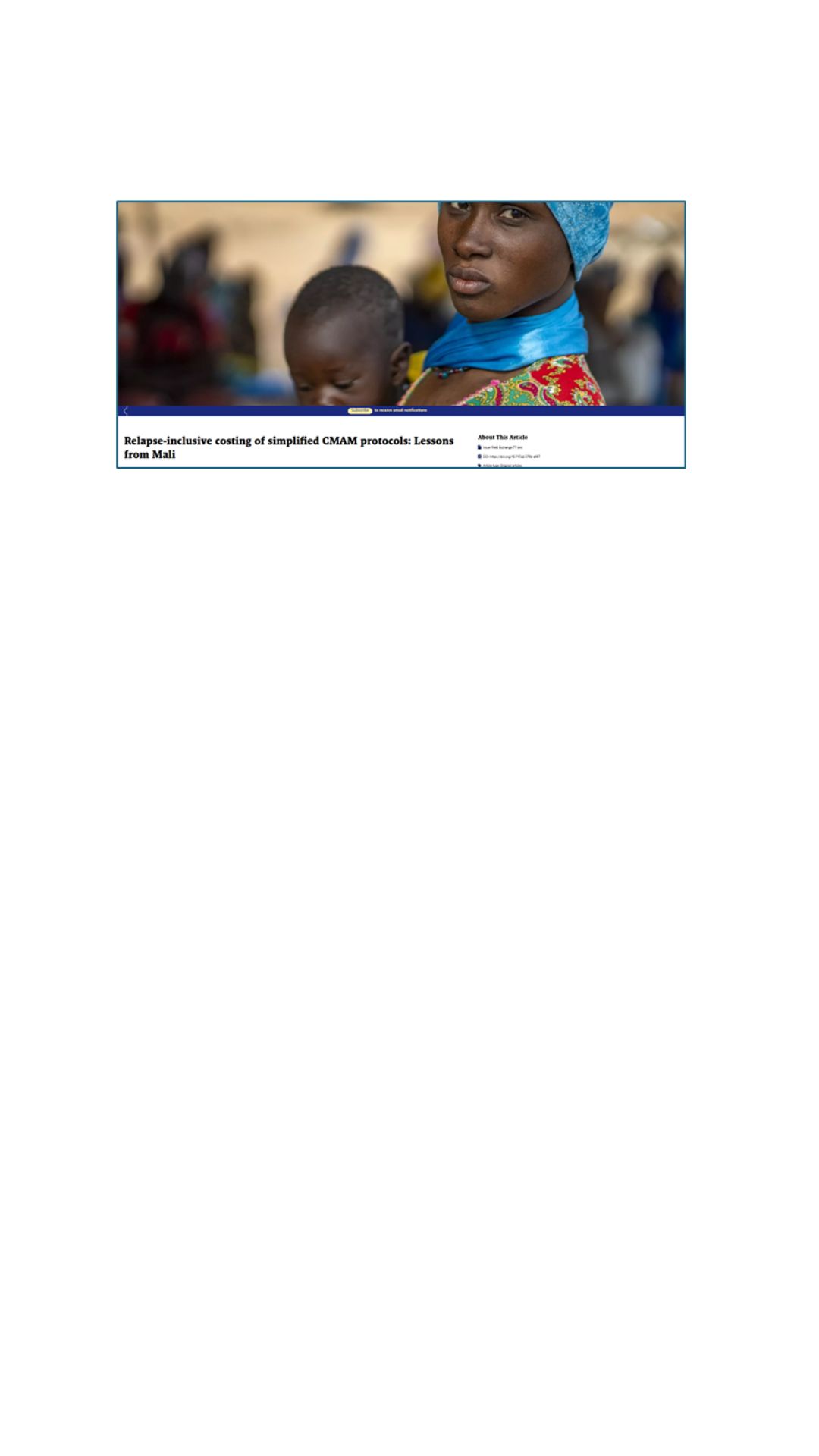 Relapse-inclusive costing of simplified CMAM protocols: Lessons from Mali