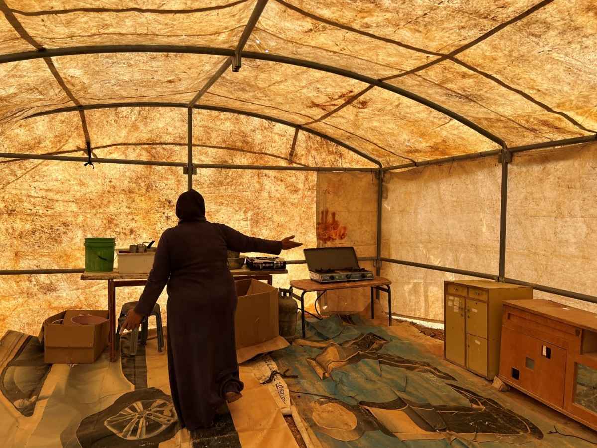 The shelters Palestinians in Area C had to create to seek refuge in upon displacement due to settler violence, weather gets unbearable inside. No privacy, and safety or protection from external risks is nonexistent.