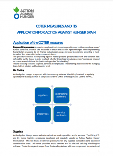 coter measures and its application for action against hunger spain