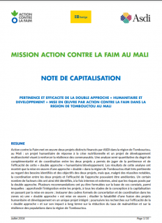 mission action contre la faim au mali